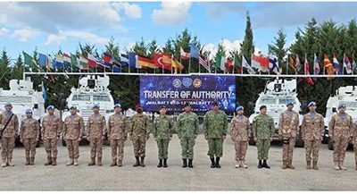 COMMANDER OF ROYAL BRUNEI ARMED FORCES (RBAF) ATTENDS THE HANDOVER CEREMONY OF MALBATT COMMANDER AND THE TRANSFER OF AUTHORITY (TOA) PARADE CEREMONY BETWEEN MALBATT 850-12 AND MALBATT 850-13 IN LEBANON