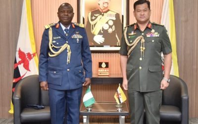 RBAF COMMANDER RECEIVES COURTESY CALL FROM  THE FEDERAL REPUBLIC OF NIGERIA DEFENCE ADVISER ACCREDITED TO BRUNEI DARUSSALAM