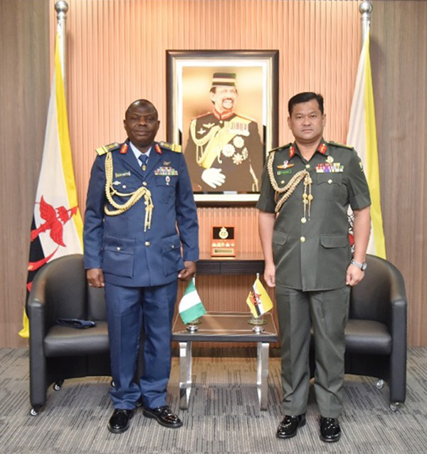 RBAF COMMANDER RECEIVES COURTESY CALL FROM  THE FEDERAL REPUBLIC OF NIGERIA DEFENCE ADVISER ACCREDITED TO BRUNEI DARUSSALAM