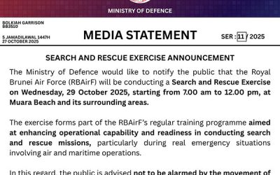 MEDIA STATEMENT – SEARCH AND RESCUE EXERCISE ANNOUNCEMENT