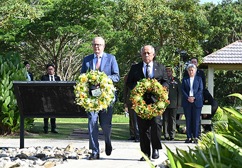 AUSTRALIAN PRIME MINISTER PAYS TRIBUTE AT THE BRUNEI–AUSTRALIA MEMORIAL IN MUARA